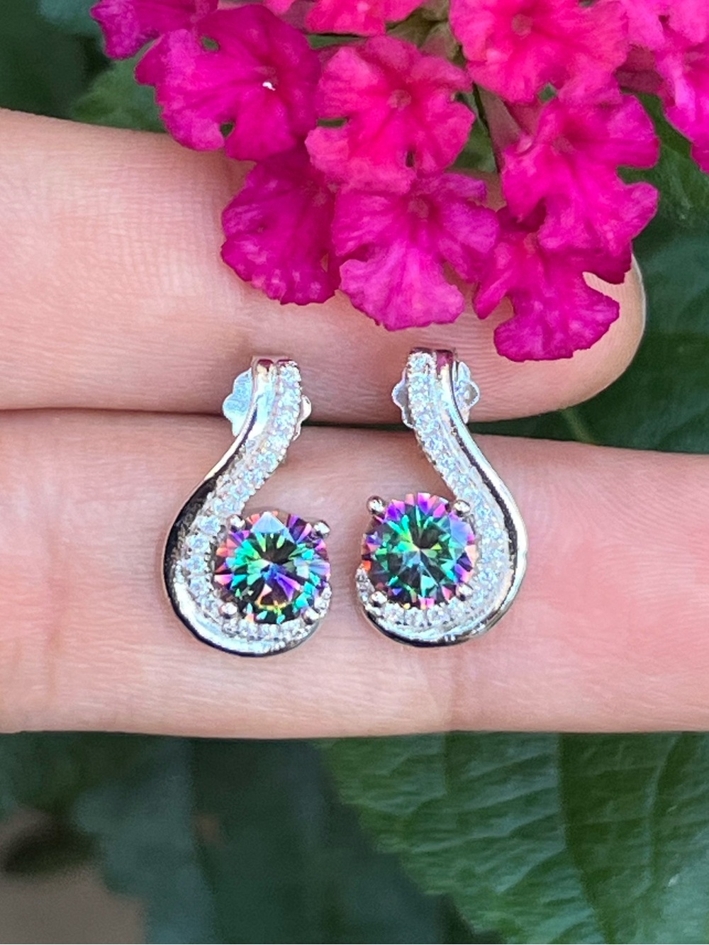 Sterling Silver Mystic Topaz Earrings